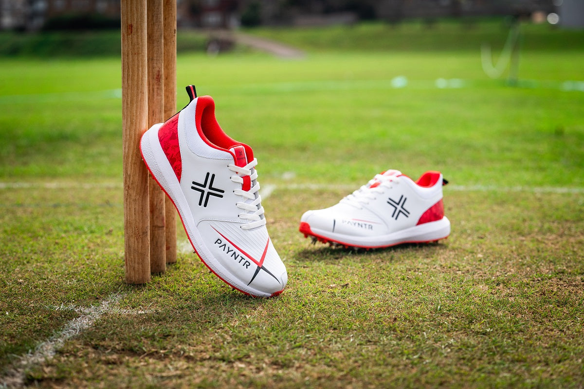 PAYNTR V Cricket Spike - White & Red by Stumps